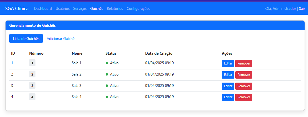 Gerenciamento de Salas